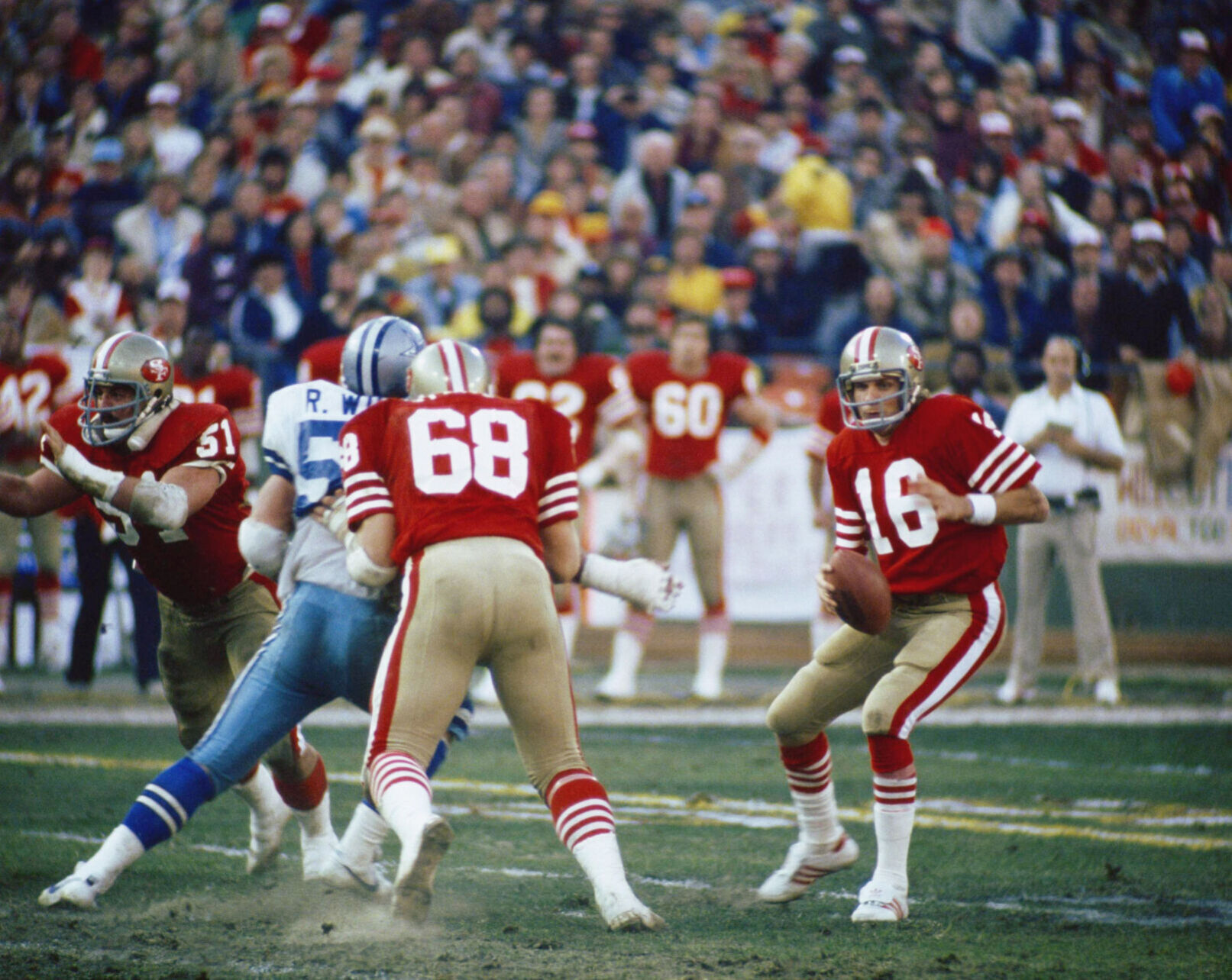 1982: Joe Montana connects with Dwight Clark for game-winning TD